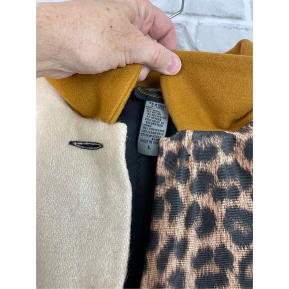 Vintage Allure Wool Patchwork Coat Animal Print Boho Artsy Eclectic Jacket - Picture 7 of 10